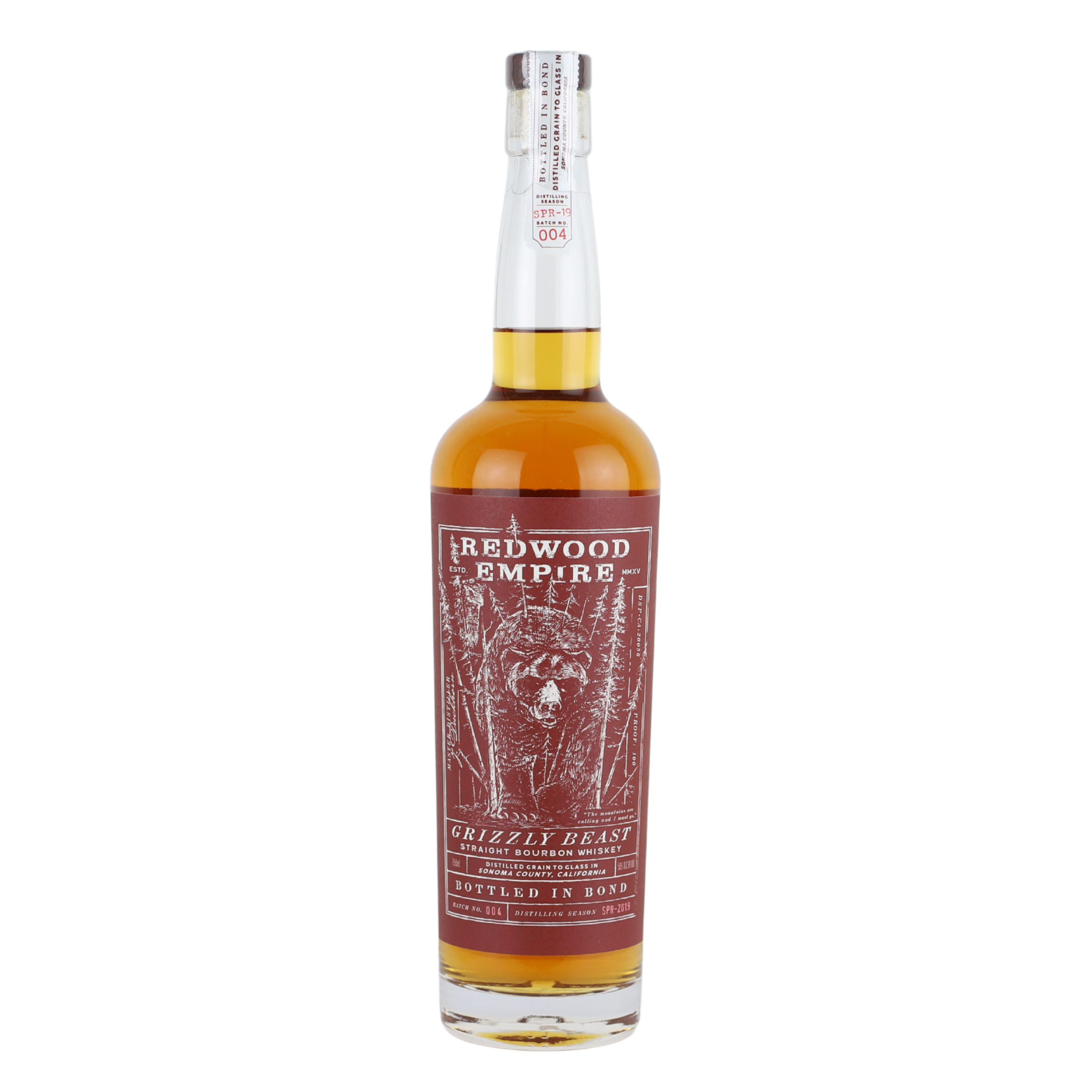d&m Redwood Empire Grizzly Beast Bottled in Bond Bourbon